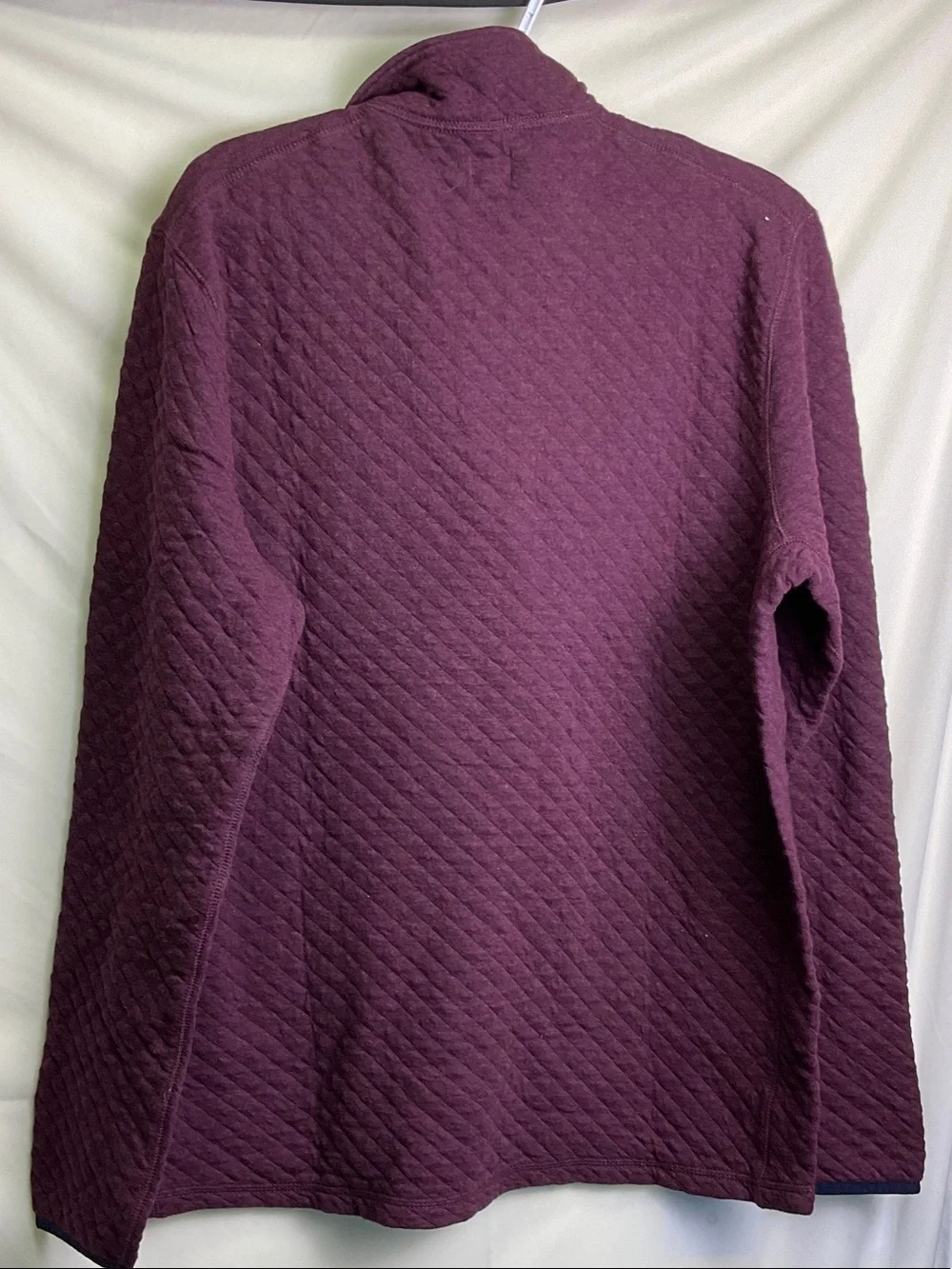 J. Crew Men's Quilted Turtleneck Half-Zip Sweater - Plum